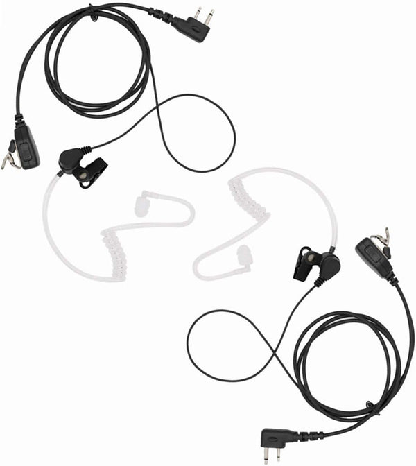 Acoustic Tube Surveillance Earpiece Headset for Icom IC-F24S IC-F3 IC-F4 IC-H6 IC-U12 IC-V82 Radio (Pack of 2)