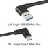 GELRHONR 90 Degree USB Type C Cable, 18W Fast Charging USB A to USB C Cable (Black-Left-0.25M)
