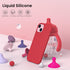 ORNARTO Slim Liquid Silicone Case for iPhone 15, 3 Layers Full Covered Soft Gel Rubber 6.1 inch, Anti-Scratch Red