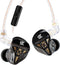KZ DQS IEM Headphone with Mic, 3.5mm Dynamic Drivers Earbuds for Sports & Gaming (Black) - HiFi Bass Sound.