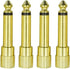 1/4 Mono to 1/8 Mono Adapter, 6.35mm TS Male Plug to 3.5mm Female Audio Connector - 4 Pcs