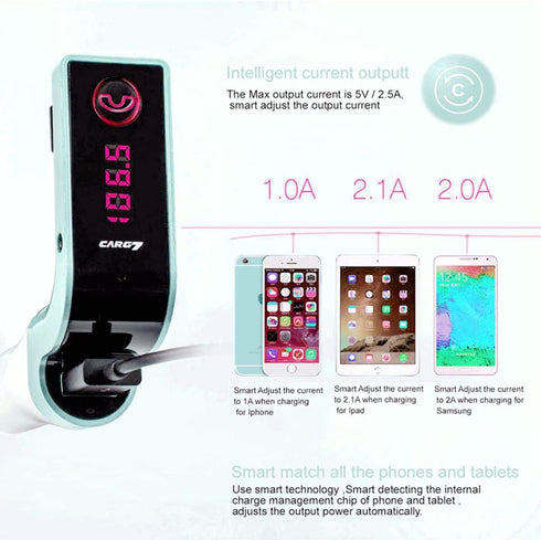 Bluetooth FM Transmitter for Car, TIANSHILI Handsfree Bluetooth Receiver Car Kit with Mic/TF Card/USB Drive/AUX Play