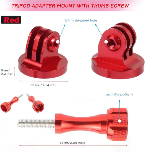 Aluminum Tripod Mount Adapter for GoPro, Action Camera, Threaded Mount Adapter, Two Groups
