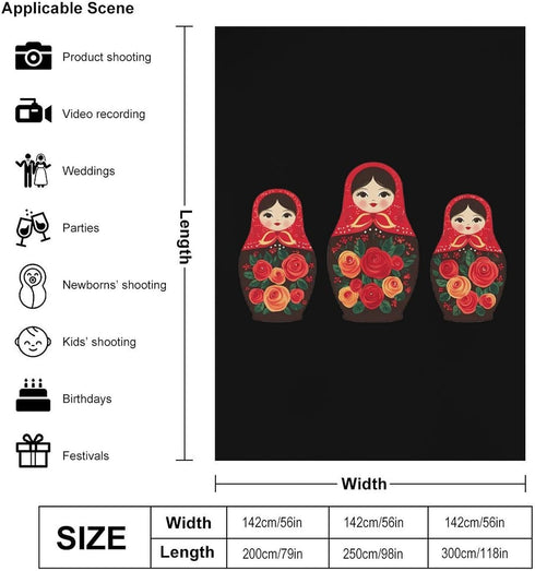 Generic Russian Nesting Dolls Funny Backdrop Background for Photography Photo Photoshoot Screen Parties Curtain