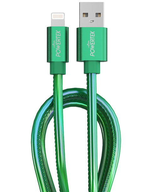 LIQUIPEL Powertek 6 ft iPhone Charger Cable, Fast Charging Lightning to USB Cord Adapter, MFI Certified (Green)