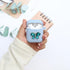Wonhibo Cute Butterfly Case for AirPods - Cover for Airpod 1 & 2 with Keychain (Blue)