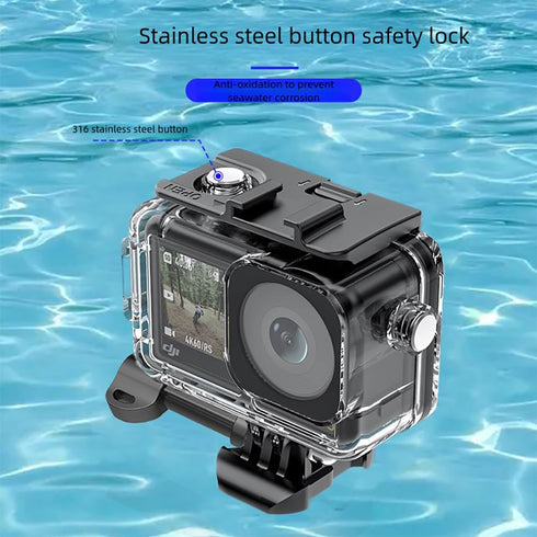 Waterproof Case for DJI Osmo Action 3 /Action 4 Camera Accessories, Underwater 45M/148FT Deep Diving Protective Shell Housing with Bracket Accessories Quick Release Mount