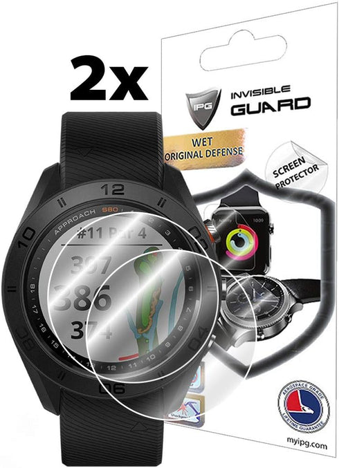 IPG Screen Protector for GARMIN APPROACH S60 GOLF GPS WATCH | 2 Units | Invisible Ultra HD Clear Film Anti Scratch