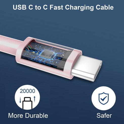Phone 15/15 Pro Max Charger, 20W Type C Fast Wall Charger with 10FT USB-C to C Cable for iPhone