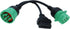 J1939 ELD Splitter Y Cable, Green Type-2 J1939 Male to Female to OBD II Splitter Cable for Freightliner ELD