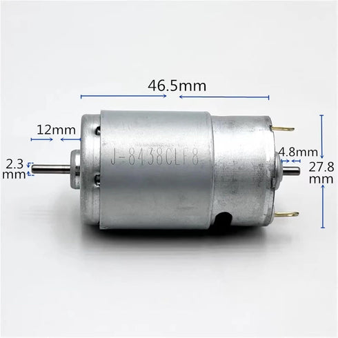 AYEXNSW RS-395-2656 395 2.3mm 12V 14.4V 18V 24V 13500RPM 28mm 1Pcs Mini Motor Dual Shaft DC Mini Electric Motor DIY