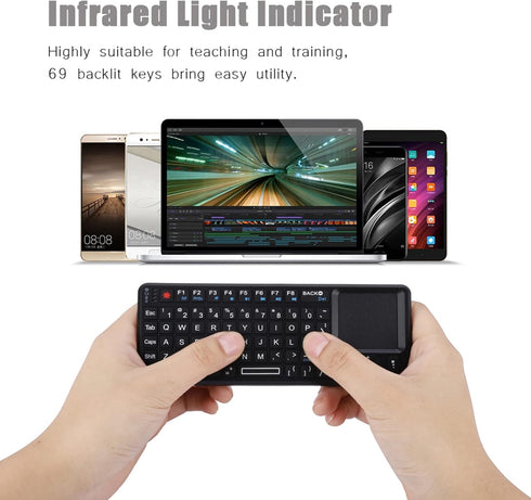 Touch Keyboard, Portable Mini Thin USB Rechargeable Touchpad Keyboard with Backlit for Various Devices
