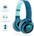 PowerLocus Bluetooth Headphones for Kids, Wireless Over Ear, LED, Foldable Headset with Mic, Volume Limited, Tablets,
