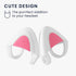 kwmobile Cat Ears for Overear Headphone (Set of 2), Fits Headbands 1" to 1.5" Diameter, White/Dark Pink
