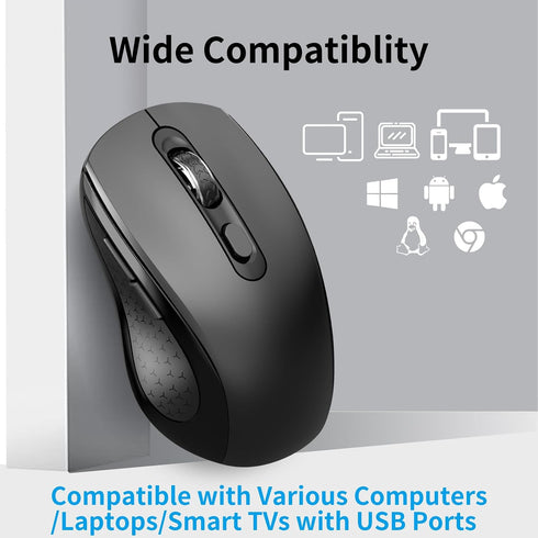 ACOZYKITTEN 2400 2.4Ghz 6 11/10/7 Wireless Mouse Ergonomic, Side Buttons Mouse, DPI, Silent and Anti Slip Roller