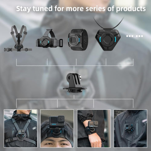 SUREWO Adjustable Magnetic Quick Release Chest Mount Harness, Compatible with GoPro Hero 12/11/10/9/8/7/6/5 Black