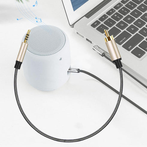 Digital Coaxial Audio Video Cable 1 Meter, RCA to 3.5mm Male Jack Plug Line for HDTV Stereo Receiver Speakers Projector