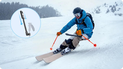 Insta360 Ski Pole Mount for Action Cameras, Compatible with GoPro Hero12/11/10/9, DJI OSMO Action (Black)