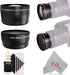 Teds Electronics 49MM 2X HD Multi-Coated Telephoto Lens + Wide Angle Lens + Accessory