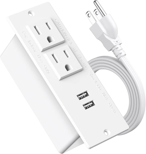 Jgstkcity Conference Recessed Power Strip Socket 6.56Ft Cord,Desktop Power Grommet Power Strip with