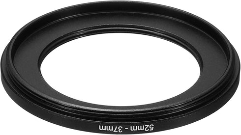 PATIKIL 52mm-37mm Metal Step Down Ring, Aluminum Filter Adapter for Camera Lenses Hood, Black
