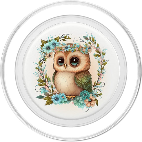 Cute Floral Owl Watercolor PopSockets MagSafe PopGrip for iPhone