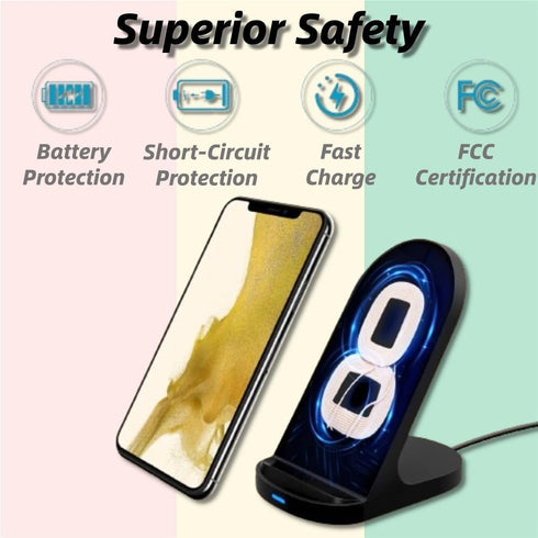 15W Fast Wireless Charger, 10W Wireless Charging Stand Compatible with iPhone 14 13 12 11 Pro XR XS 8 Plus Galaxy S22
