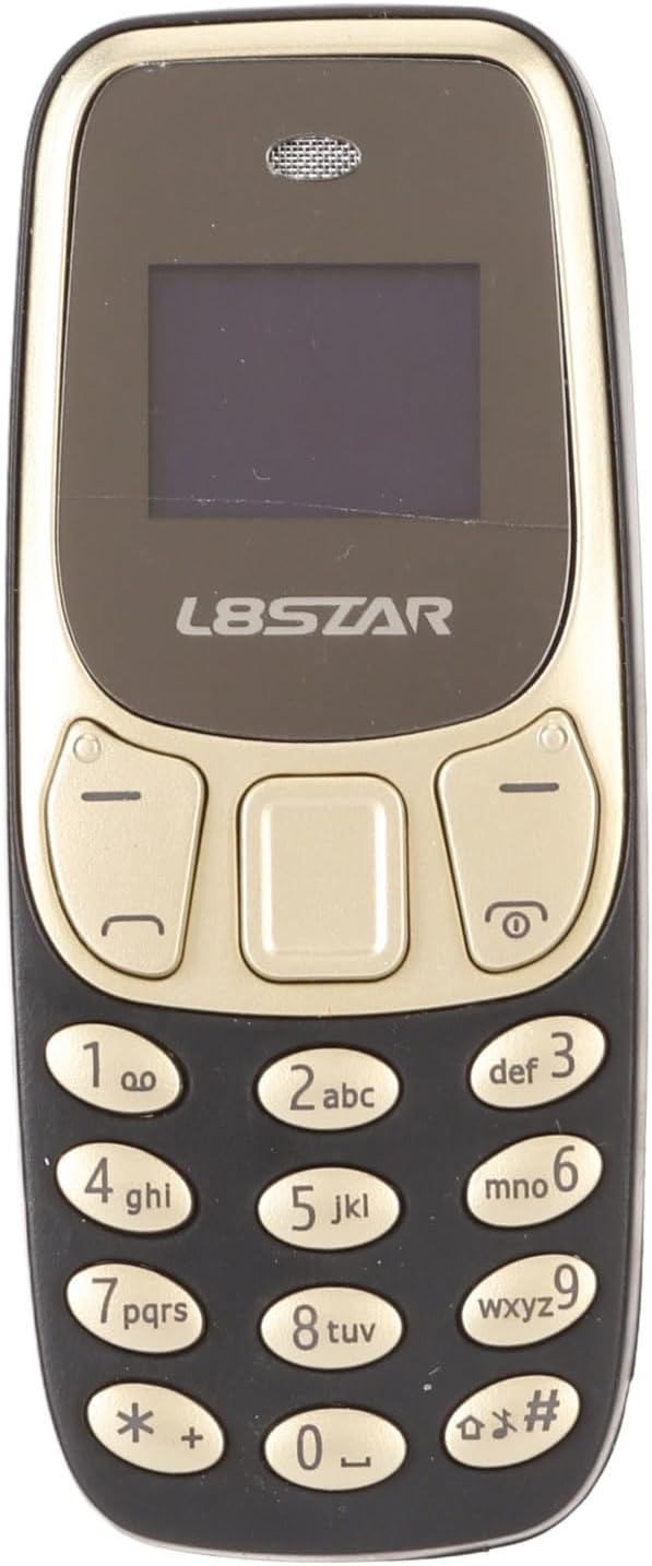 Jectse Mini Phone, Small Bluetooth Phone with Dual SIM, Unlocked Cell Phone with Voice Changer (Black and Gold)
