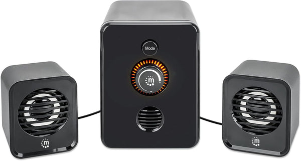 MANHATTAN Bluetooth USB Powered 2.1 Stereo Speaker System with Subwoofer and 2 Small Satellite Speakers