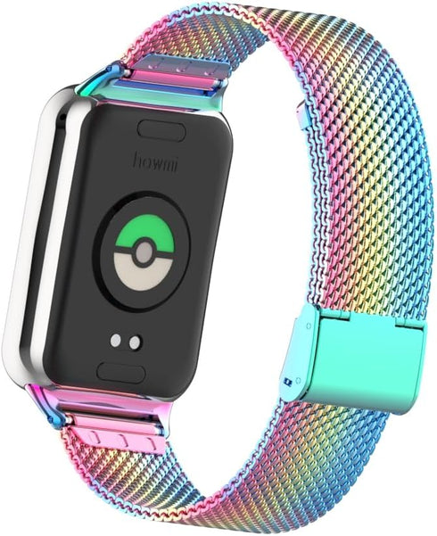 Straps for Xiaomi Mi Band 8 Pro/Redmi Smartwatch 4, Metal Bracelet Protective Frame and 18MM Steel Mesh
