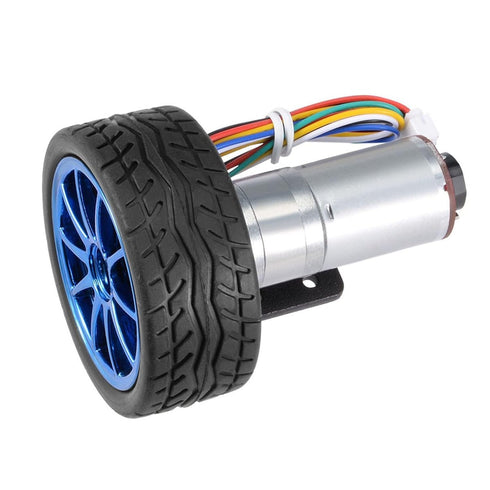 6V 65mm Toy(100RPM) DC DIY Encoder Gear Motor with Mounting Bracket Wheel Kit Micro Speed Reduction Motor Mini Motor