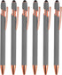PATIKIL 6 Pack Ballpoint Pen with Stylus Tip, 2 in 1 Metal Pen Black Ink 1.0mm Medium Point Style 2, Gray