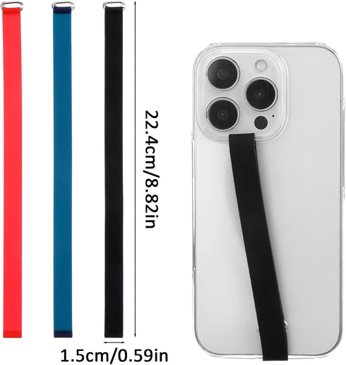 Mabor 3Pcs Reusable Silicone Phone Strap Grip Holder Wireless Charging Compatible Detachable Universal Finger Loop