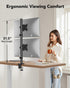 HUANUO Vertical Dual Monitor Mount, Stacked Monitor Stand for 2 Monitors with Height Adjustment