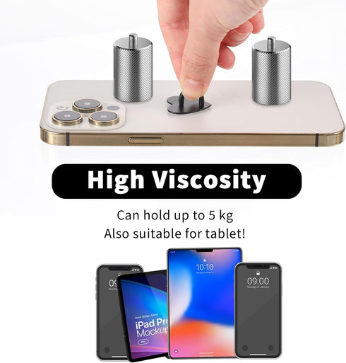 12PCS Heart Phone Ring Holder, Self-adhesive Cell Phone Hook for Tablet DIY Accessories, Black