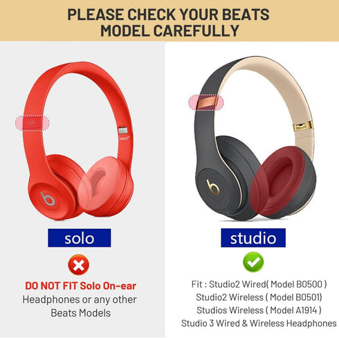 Studio 3 Replacement Ear Pads Cushions for Beats Studio 2 & Studio 3 Wired & Wireless Headphones - Pink