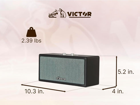 VICTOR VAS-3003 Portable Bluetooth Speaker, Rechargeable Battery, TWS Pairing, Microphone Input for Karaoke
