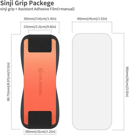 Sinjimoru Phone Grip with Silicone Band Comfortable One-Hand Holder & Kickstand for Smartphones, Tablets, and eReaders