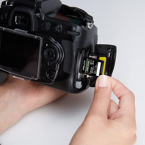 PNY 512GB PRO Elite Class 10 U3 V30 SDXC Flash Memory Card, 100MB/s, Class 10, U3, V30, 4K UHD, Full HD, UHS-I, Full