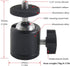 EXMAX 360 Degree Aluminum Alloy Body Rotating Swivel Mini Tripod Ball Head with 1/4" Screw Thread Base Mount for Lighter DSLR Camera Camcorder LED Light Bracket Hiking HTC Vive (Black)
