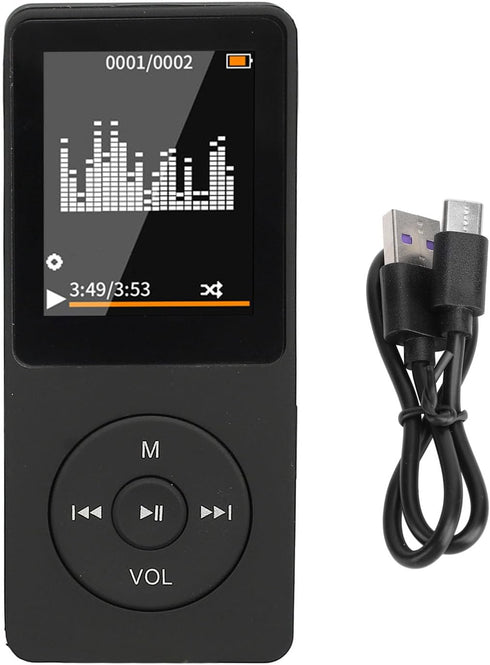 ciciglow MP3 MP4 1.8 Inch 3.5mm 64GB Player with Bluetooth, Screen Lossless Sound WL Music Player with Interface, Small