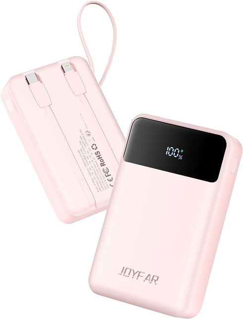 JOYFAR Portable-Charger-Power-Bank Travel Essentials Battery Pack USB C 30000mAh Built in Cable 22.5W