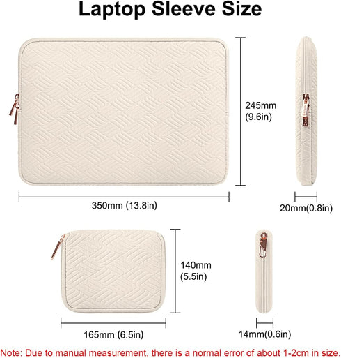 ARVOK Laptop Sleeve Case for 13/13.3/14 inch MacBook Air/Pro & HP Chromebook, Water-Resistant Leather Case with Pouch