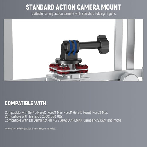 NEEWER Phone Fence Mount - Phone Holder for Game Changer Mounting, Compatible with Mevo Start GoPro, Silver