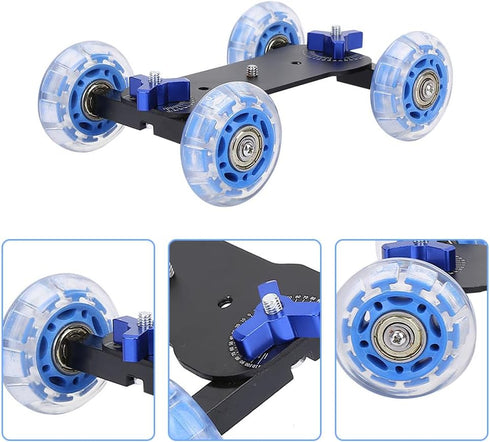 Tiiyee 10KG Camera Slider, Camera Table Dolly Slider Desktop Load Rail Roller Track Capacity Skater Car for DSLR