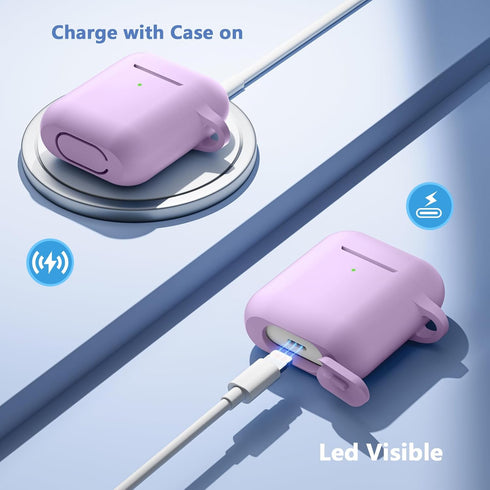 Lerobo AirPods Case 1st/2nd Generation Cover, Soft Silicone Full Protective Case with Cleaner Kit and Magnetic