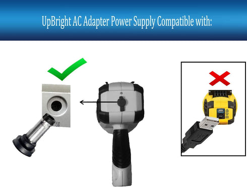 UpBright 12V AC/DC Adapter for Stanley Fatmax SL10LEDS, Lithium-Ion LED Spotlight Flashlight, 12VDC Power Supply