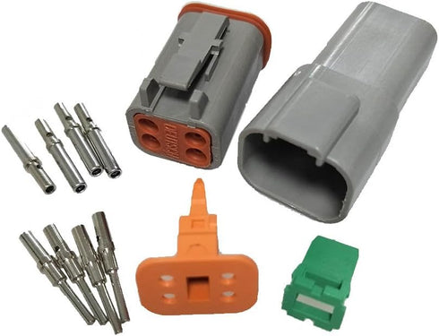 DT 4 Pin Connector Kit, 16-20 AWG Waterproof Electrical Terminal Block Kit (5 Set)