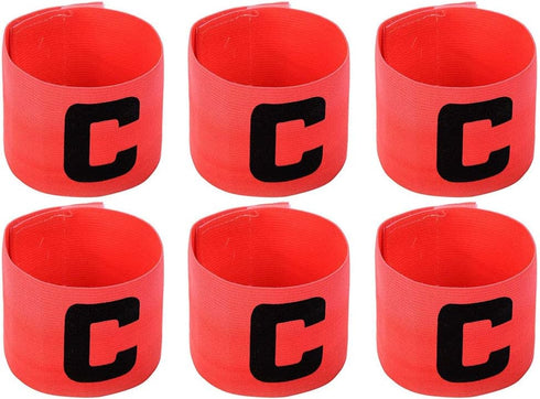 6 Pieces Adjustable Elastic Soccer Captain Armband Bands for Adult Youth Football Basketball Players