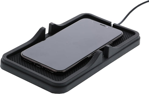 Armor All 15W Fast Wireless Charging Pad - Qi-Compatible Universal Smartphone Stand (USB-A Powered)